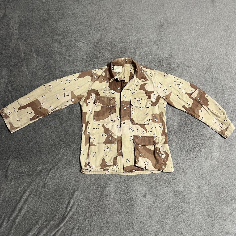 US Military Chocolate Chip Coat Combat Field Jacket Mens Medium Reg Desert Camo
